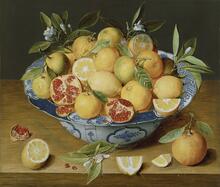 Jacob van Hulsdonck (Flemish, 1582 - 1647). Still Life with Lemons, Oranges and a Pomegranate. about 1620 - 1640. Artstor, library-artstor-org.yale.idm.oclc.org/asset/GETTY_GGMP_1031171627